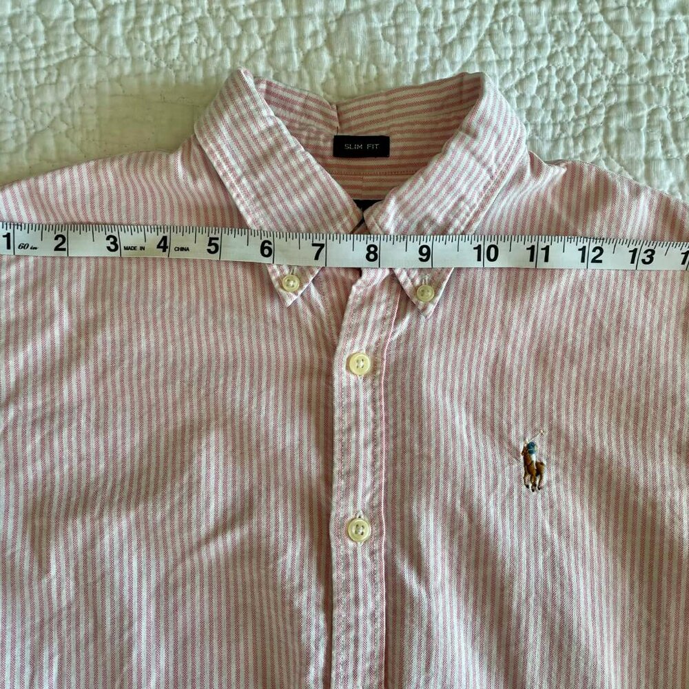 Polo Ralph Lauren pink and white striped oxford shirt - Picture 4 of 4